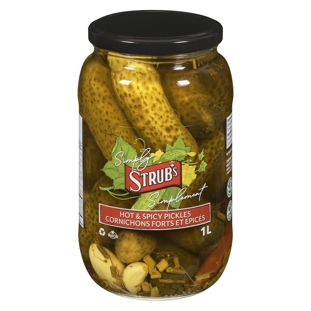 Strub's Cornichons Simply Hot And Spicy, 1 L – 12 Par Caisse
