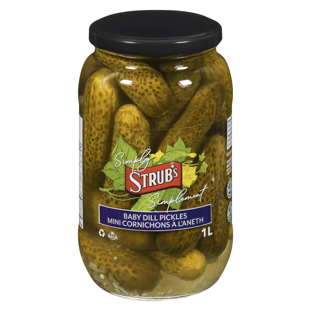 Strub's Petits Cornichons À L'aneth Simply Baby, 1 L – 12 Par Caisse