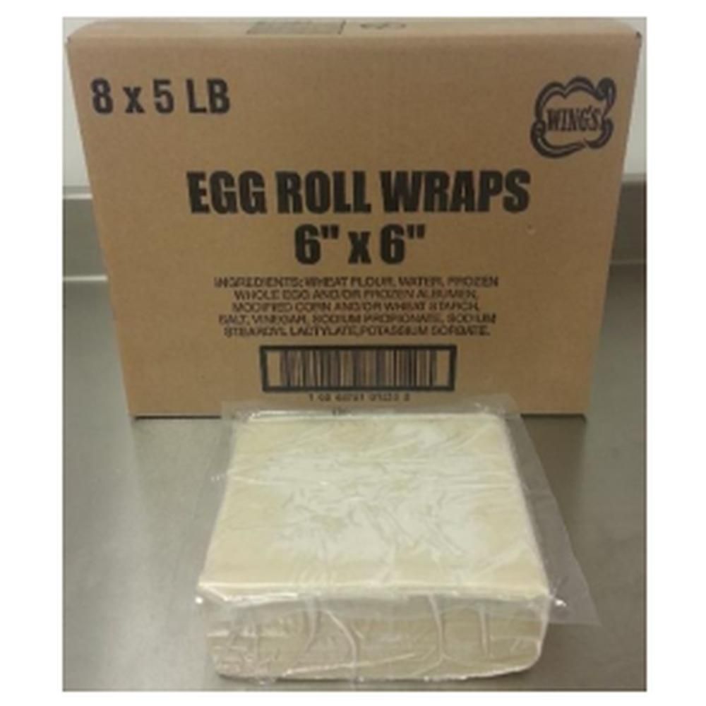 Wing's Feuilles De Pâtes Pour Rouleaux De Printemps, 16,5 X 16,5 Cm, 2,27 Kg – 8 Par Boîte