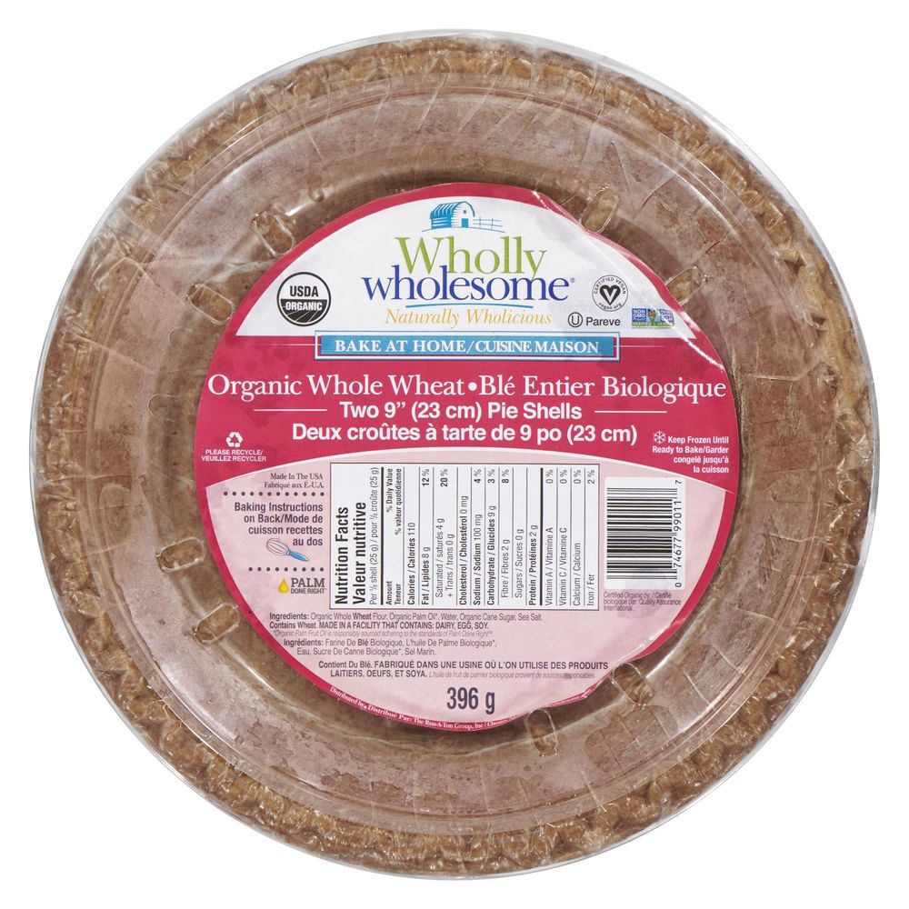 Wholly Wholesome Organic Whole Wheat Pie Shell, 396 G -- 12 Per Case