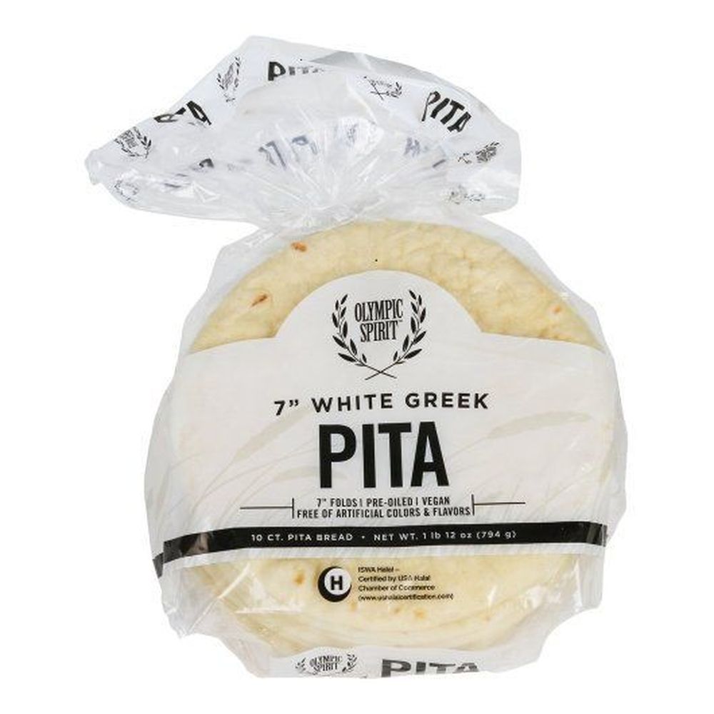 Grecian Delight Pain Pita Blanc Grec Fin Olympic Spirit 7 Pouces, Paquet De 10 (12 Par Caisse)