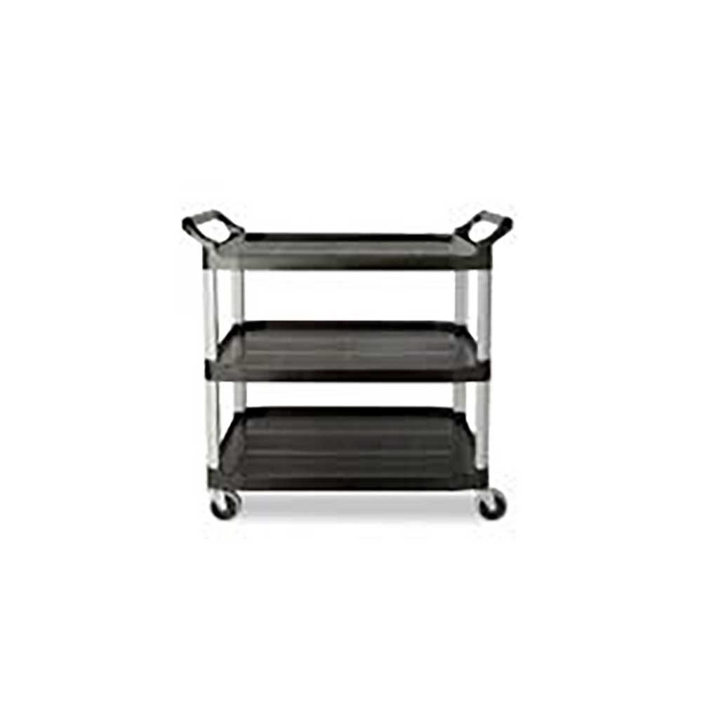Rubbermaid Black Open-sided Utility Cart With 3 Shelf, 300 Lb Capacity