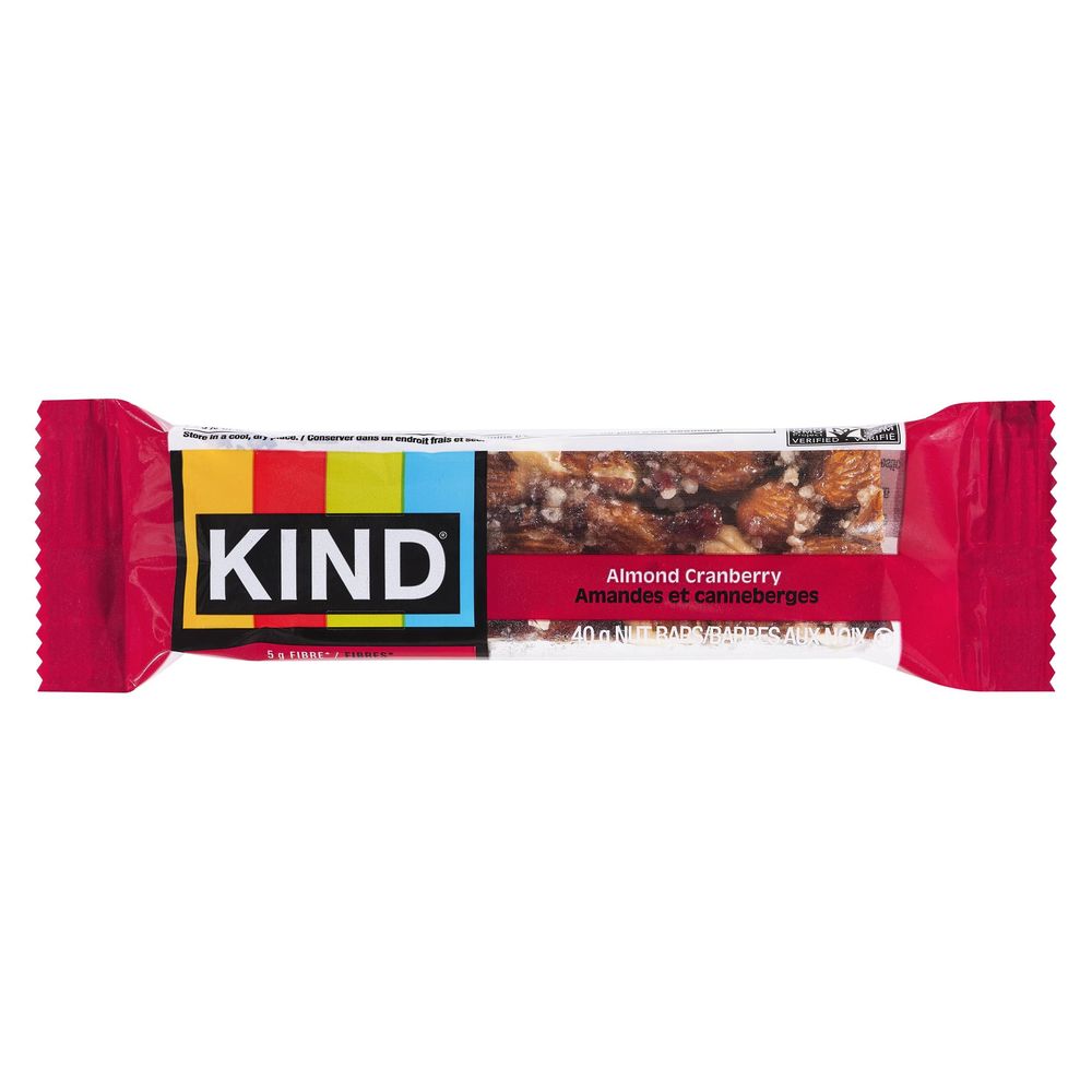 Kind Barre Aux Canneberges Et Aux Amandes, 40 G – 12 Par Caisse