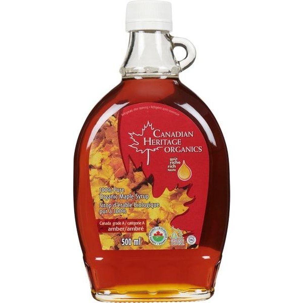 Canadian Heritage Organics Amber Rich Maple Syrup, 500 Ml -- 12 Per Case