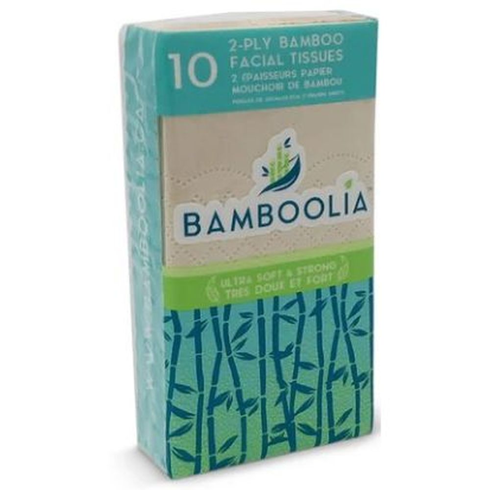 Bamboolia Pocket Pack Facial Tissue - Retail Ready, 10 Count -- 16 Per Case