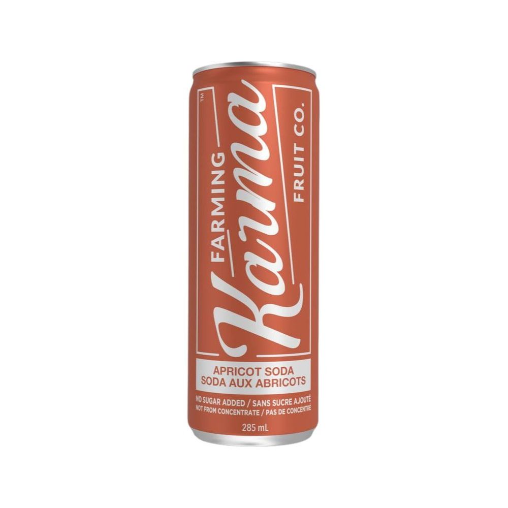 Farming Karma No Sugar Added Sparkling Apricot Soda, 285 Ml -- 24 Per Case