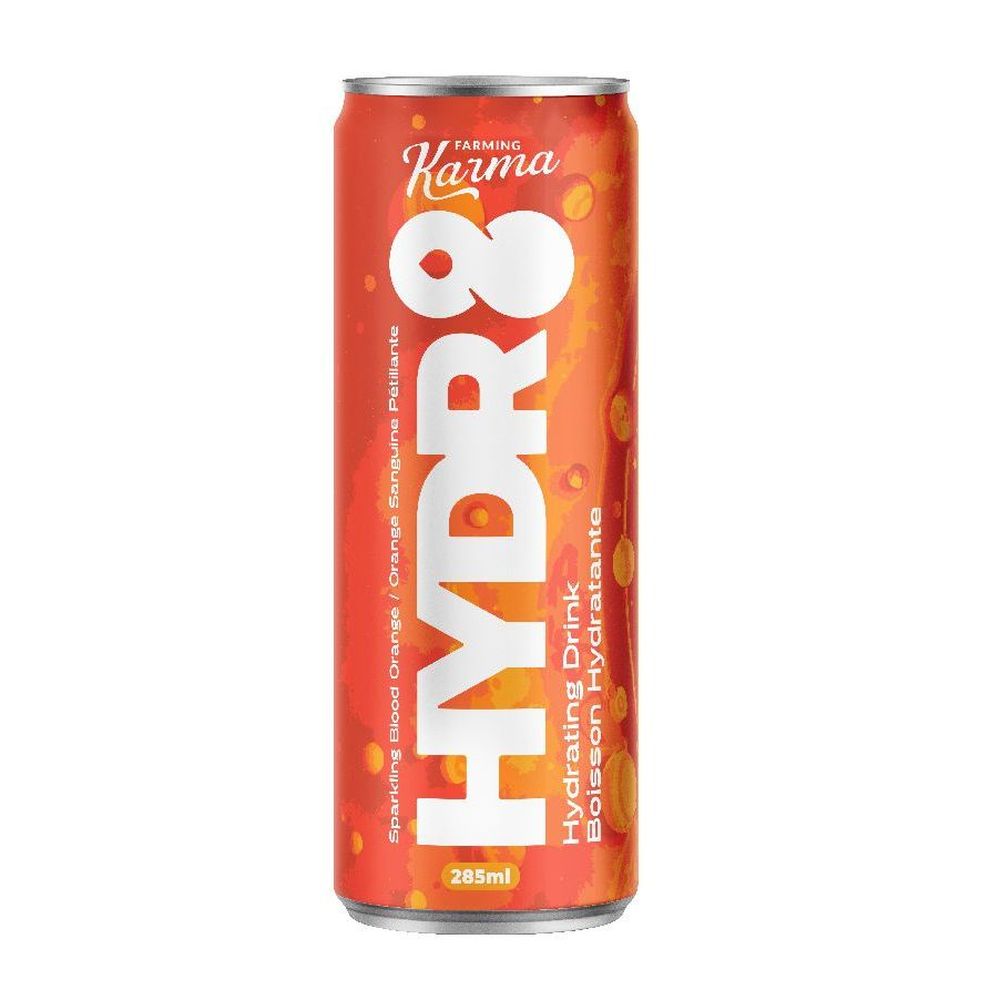 Farming Karma Hydr8 Sparkling Blood Orange Hydrating Drink, 285 Ml -- 24 Per Case