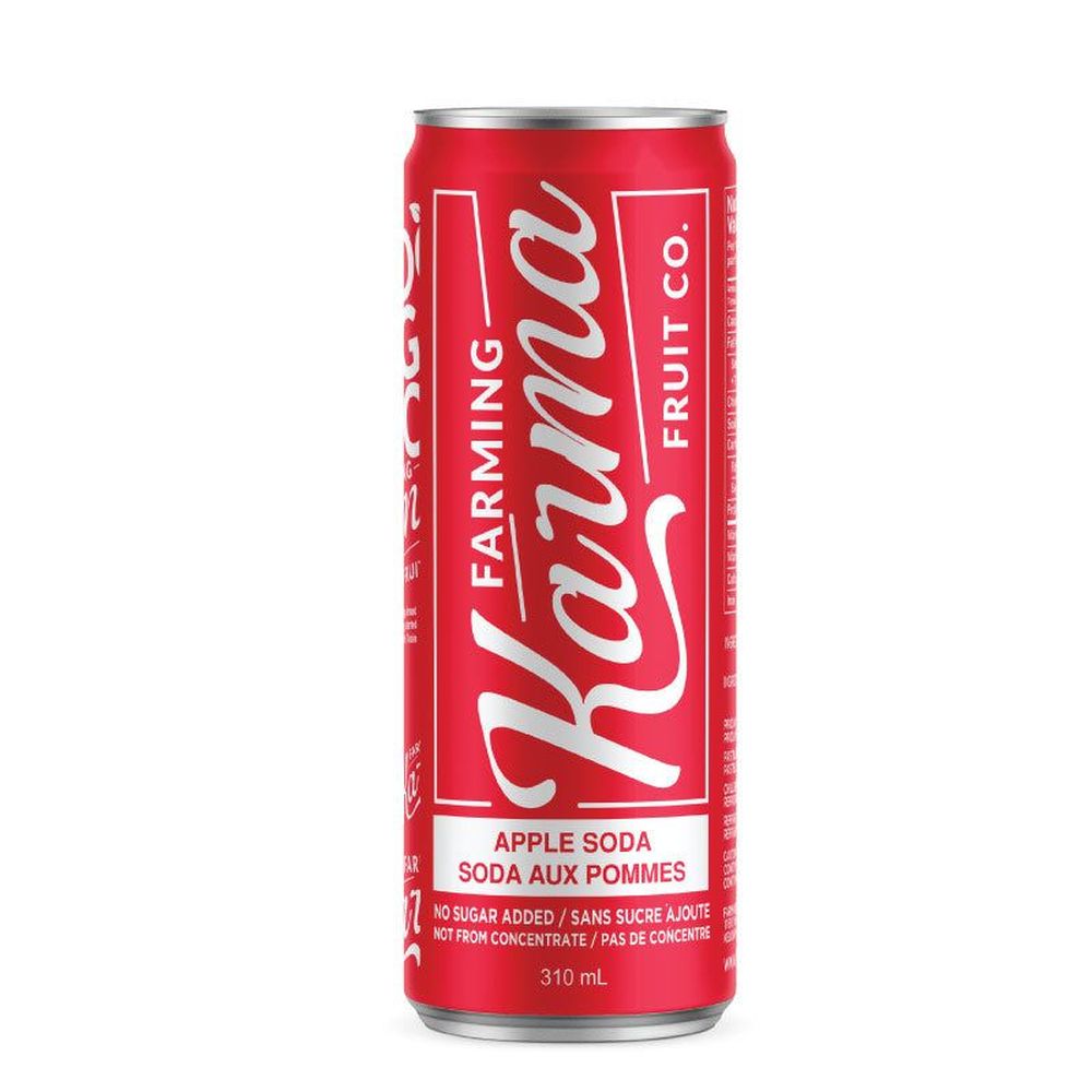 Farming Karma No Sugar Added Sparkling Apple Soda, 285 Ml -- 24 Per Case