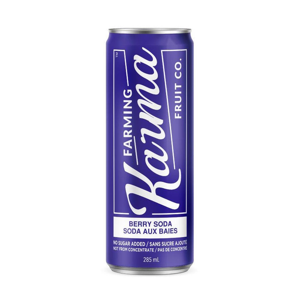 Farming Karma No Sugar Added Sparkling Berry Soda, 285 Ml -- 24 Per Case