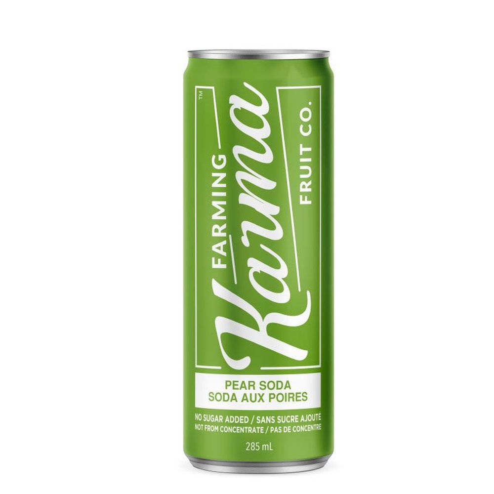 Farming Karma No Sugar Added Sparkling Pear Soda, 285 Ml -- 24 Per Case