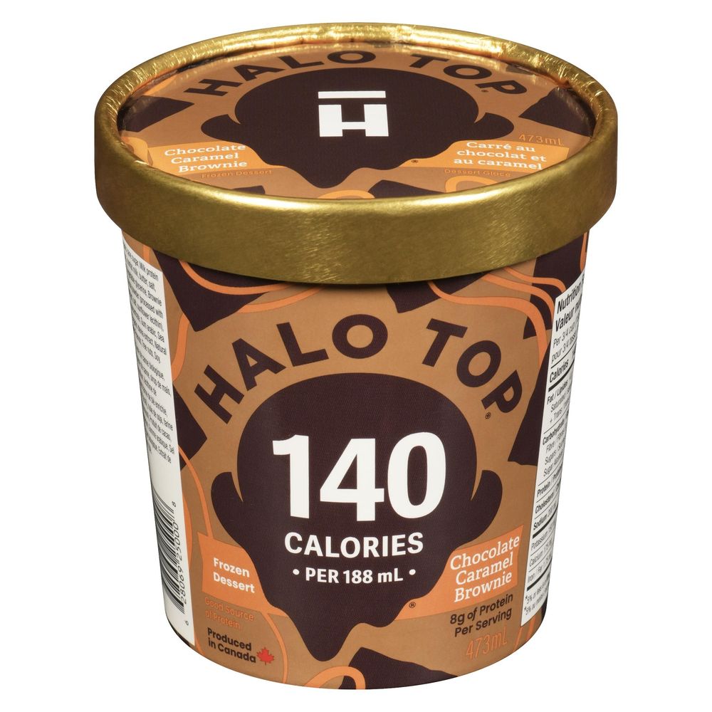 Halo Top Crème Glacée Brownie Au Chocolat Et Caramel, 473 Ml – 8 Par Caisse