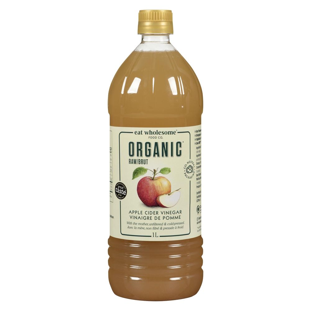 Eat Wholesome Organic Raw Apple Cider Vinegar, 1 L Pet Bottle -- 12 Per Case