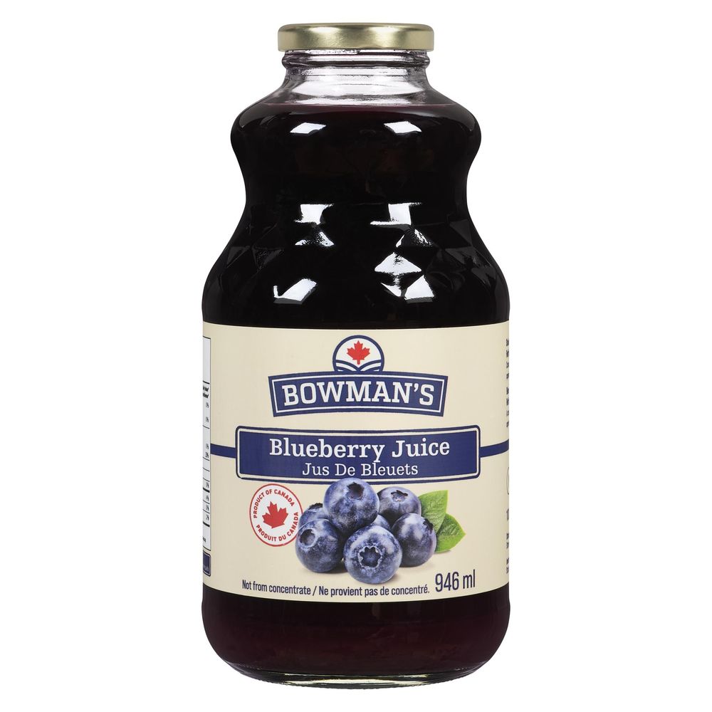 Fraser Valley Bowman's 100 Percent Pure Blueberry Juice, 946 Ml -- 12 Per Case