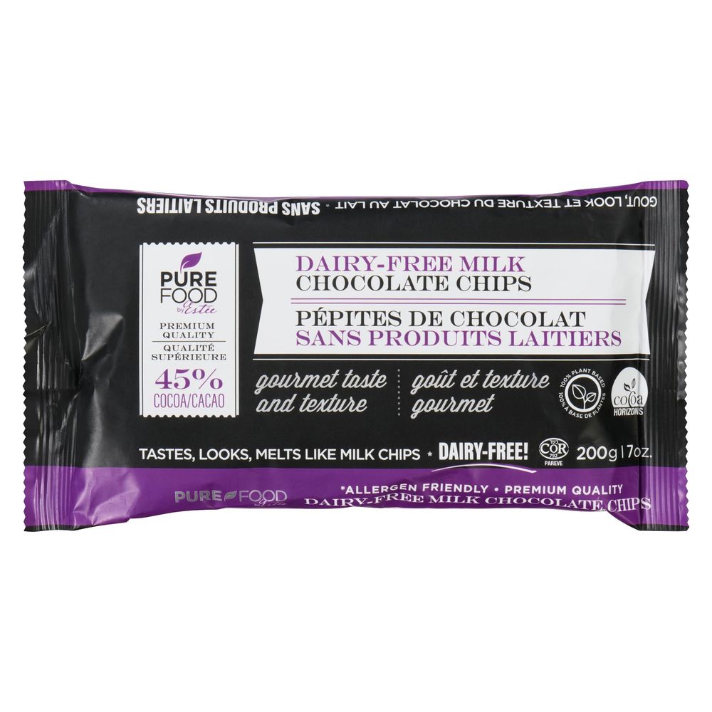 Pure Food By Estee Pépites De Chocolat Au Lait Sans Produits Laitiers, 198 G – 8 Par Caisse