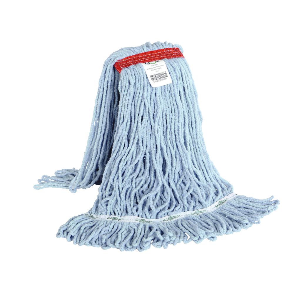 Globe Syn-pro Wet Blue Synthetic Narrow Band Looped End Mop, 20 Oz Capacity