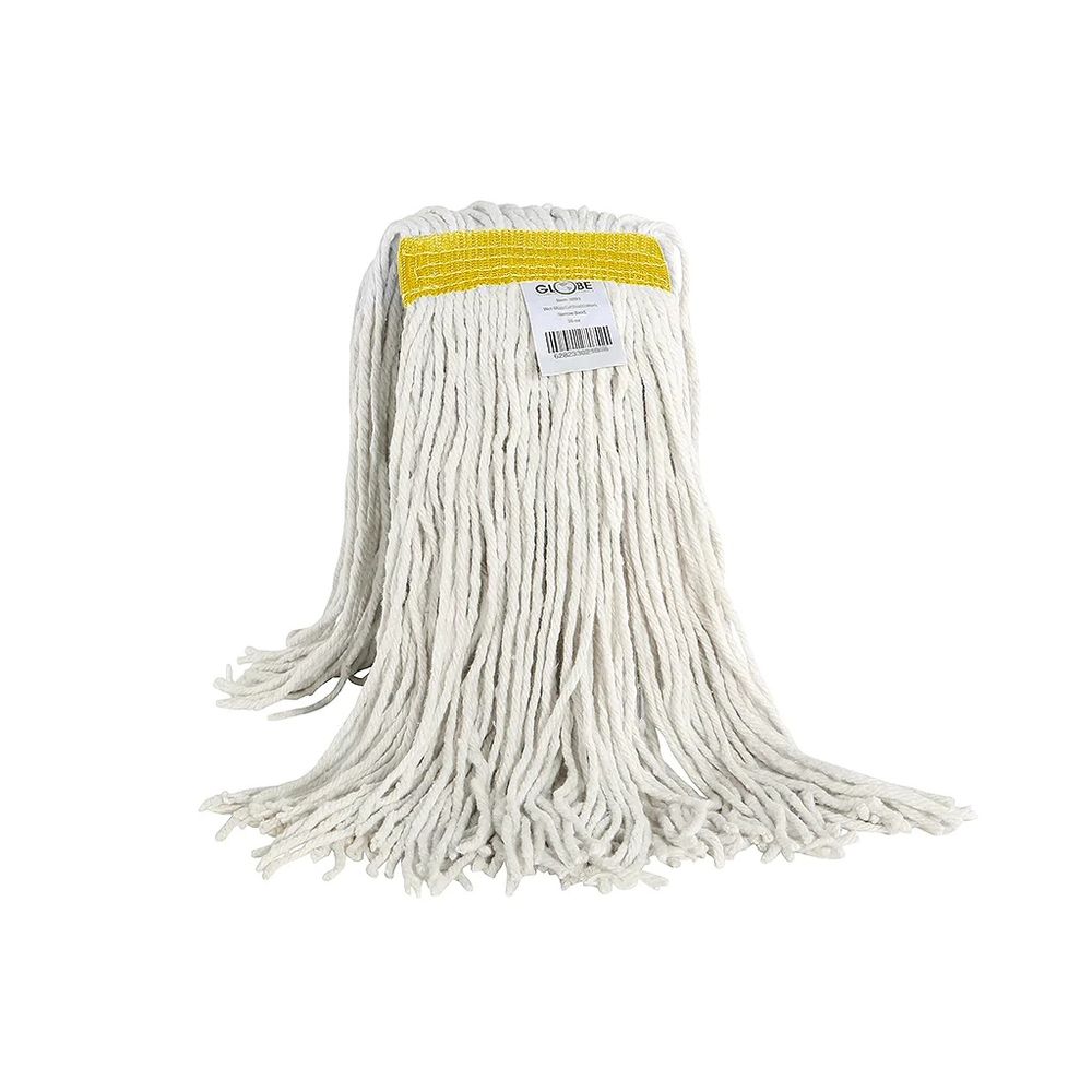 Globe Cot-pro White Cotton Narrow Band Wet Cut End Mop, 24 Oz Capacity