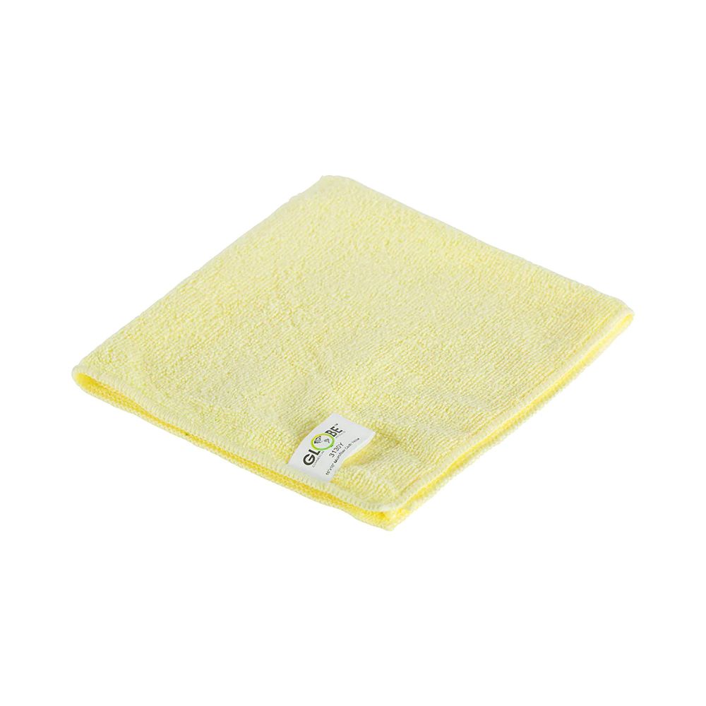 Globe Yellow Microfiber Cleaning Cloth, 14 X 14 In -- 10 Per Case