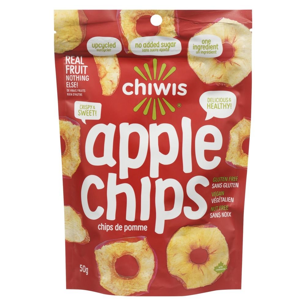 Chiwis 100 Percent Upcycled Apple Chips, 50 G -- 12 Per Case