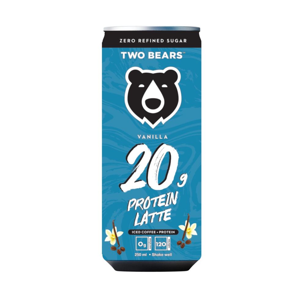 Two Bears Vanilla Protein Latte, 250 Ml -- 12 Per Case