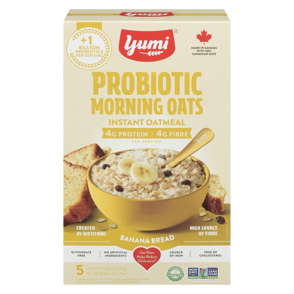 Yumi Flocons D'avoine Probiotiques Au Pain Aux Bananes, 50 G – 30 Unités Par Caisse