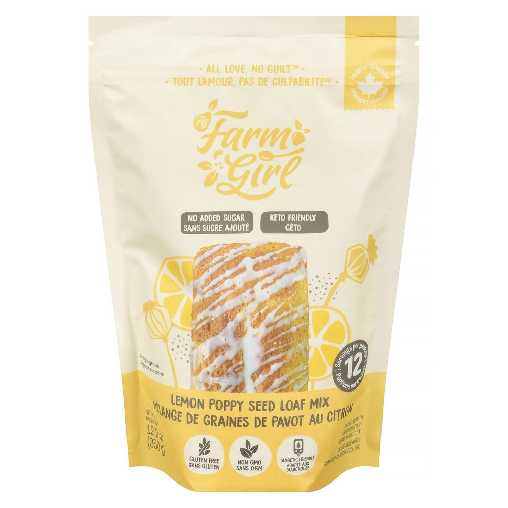 Farm Girl Lemon Poppy Seed Loaf Mix, 350 G -- 12 Per Case