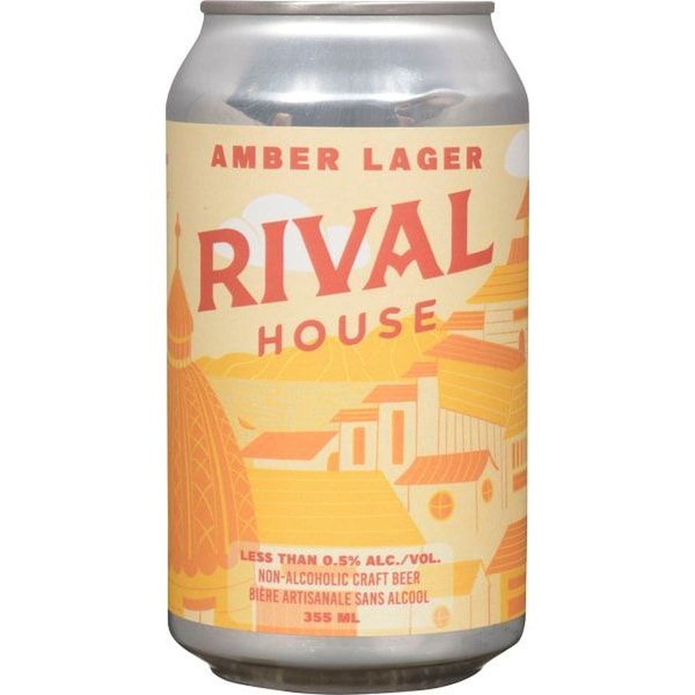 Rival House Amber Lager Non Alcoholic Beer, 355 Ml -- 24 Per Case