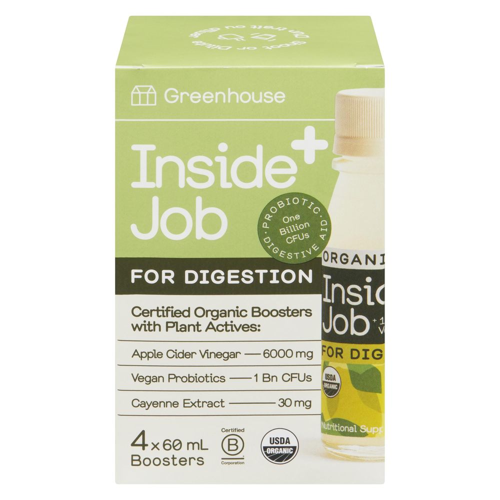Greenhouse Organic Inside Job Wellness Shots For Digestion, 60 Ml -- 40 Per Case