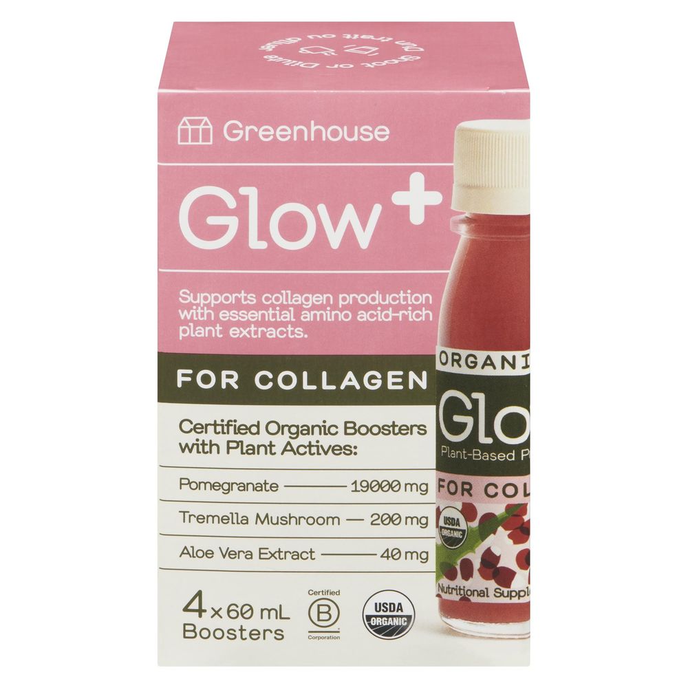 Greenhouse Organic Glow Wellness Shots For Collagen, 60 Ml -- 40 Per Case