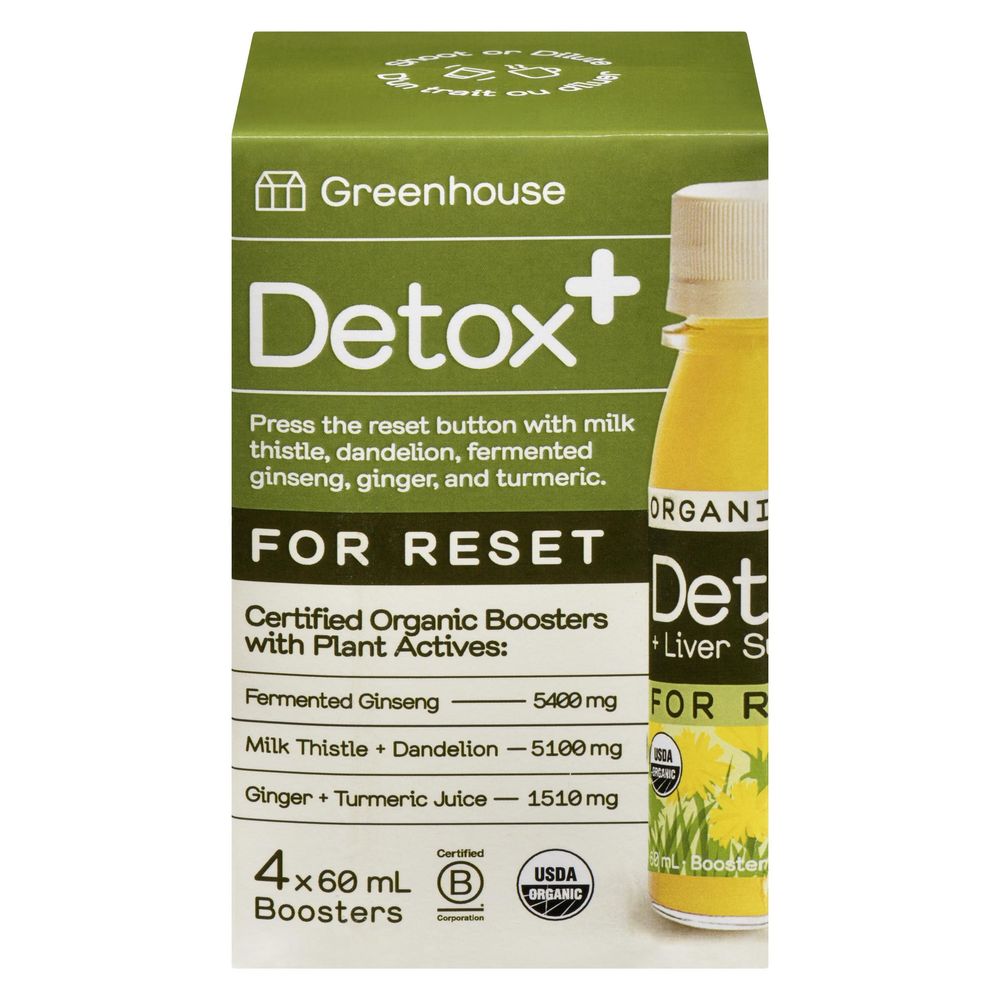 Greenhouse Organic Detox Wellness Shots For Reset, 60 Ml -- 40 Per Case