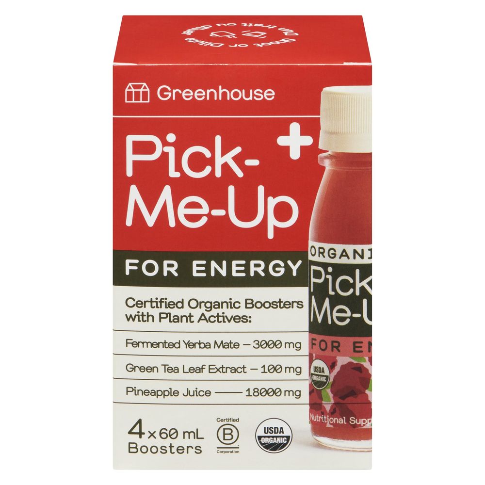 Greenhouse Organic Pick Me Up Wellness Shots For Energy, 60 Ml -- 40 Per Case