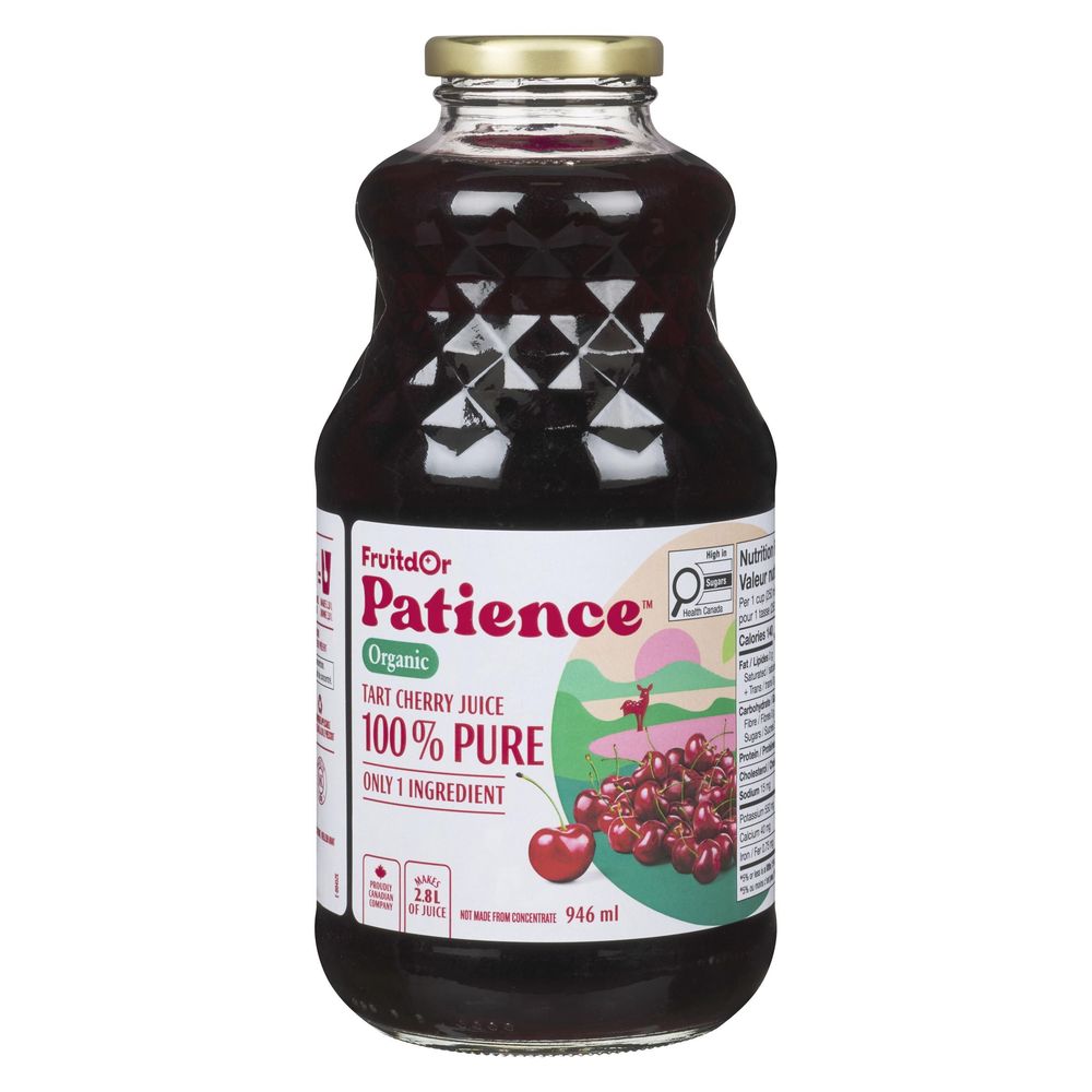 Patience Fruit & Co Organic Unsweetened Pure Tart Cherry Juice, 946 Ml -- 6 Per Case