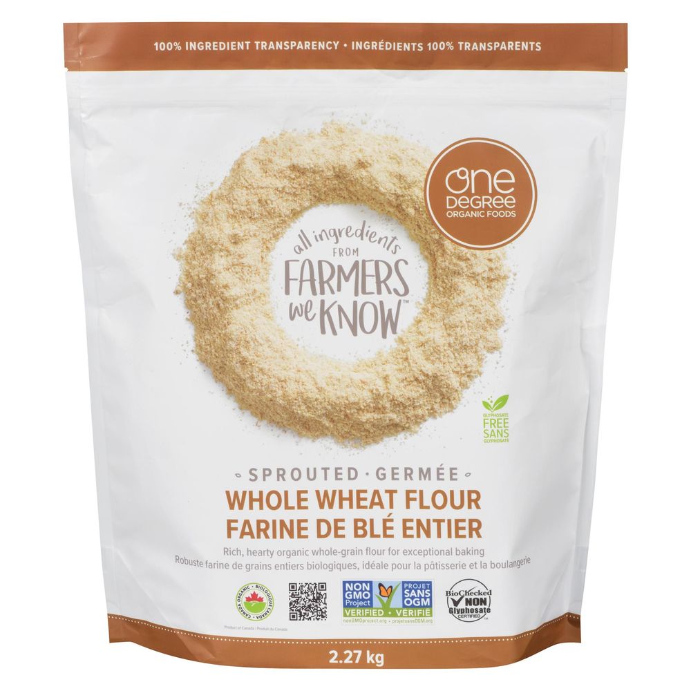 One Degree Farine De Blé Entier Germé Biologique, 2,27 Kg – 4 Par Caisse