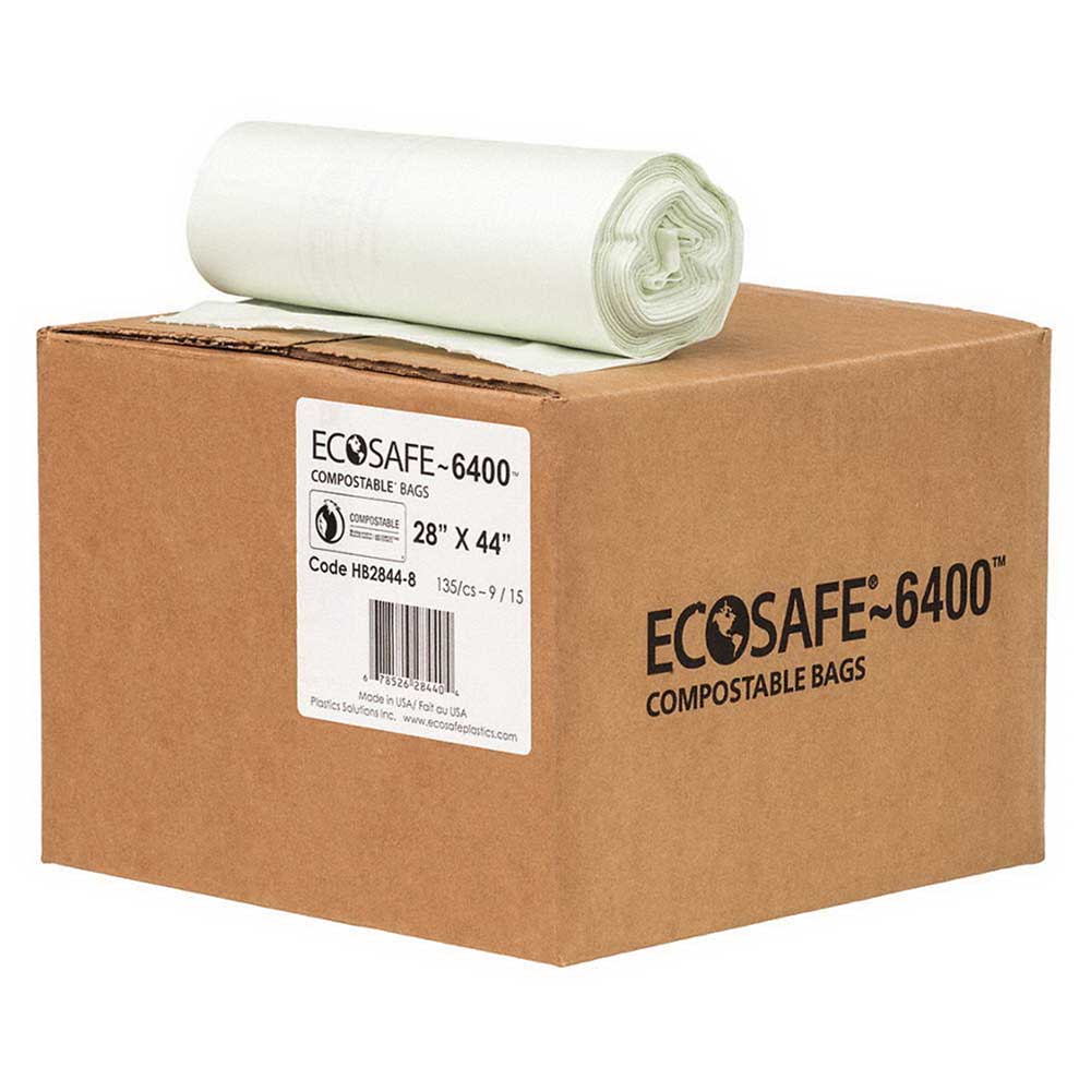 Ecosafe-6400 0.85 Mil Compostable Can Liner, 28 X 44 In -- 100 Per Case