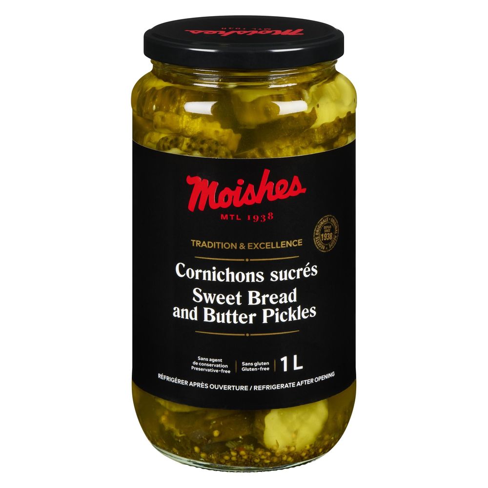 Moishe's Sweet Bread And Butter Pickles, 1 L -- 12 Per Case