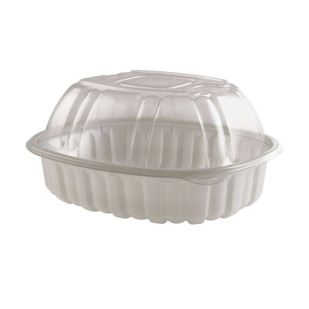 Nature's Best Rôtissoire En Polypropylène À Grande Base Naturelle Et Couvercle Transparent Antibuée, 24 X 19 X 11,5 Cm – 170 Unités Par Carton
