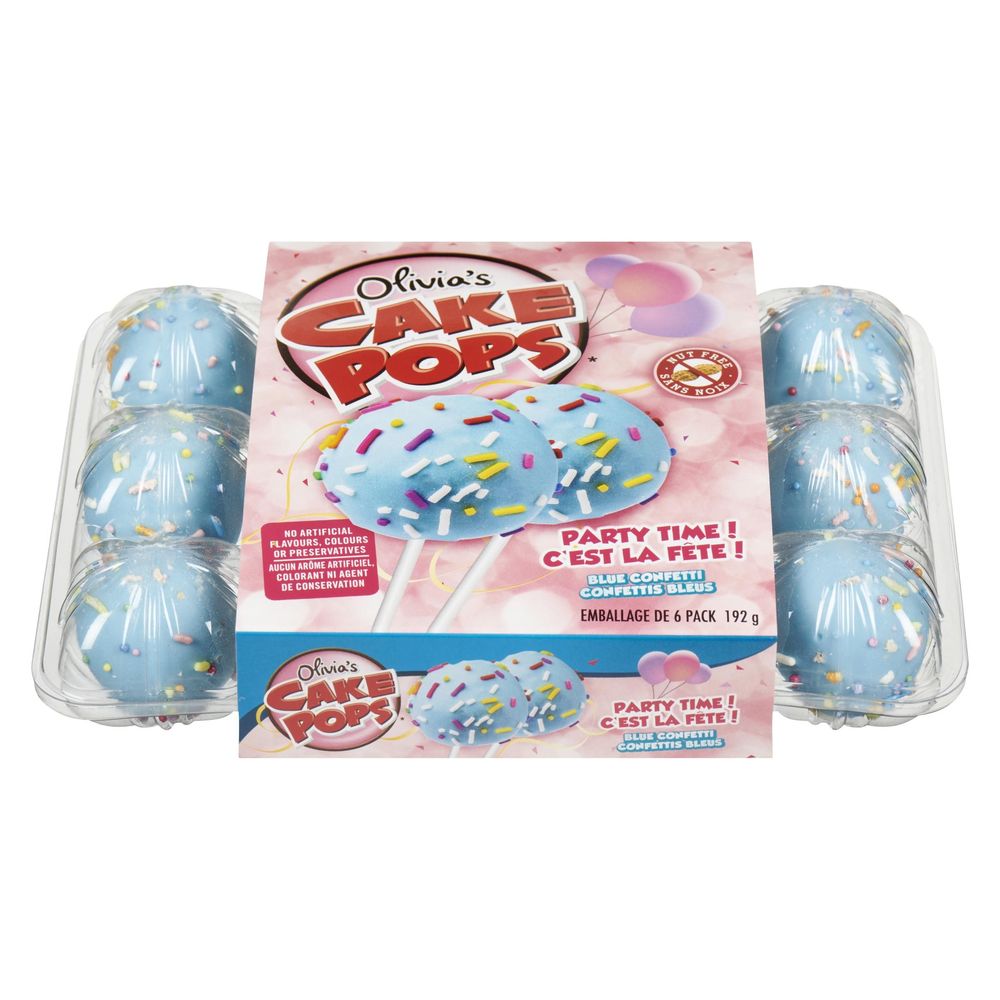 Olivias Cake Pops Blue Confetti Vanilla Pops, 192 G -- 8 Per Case