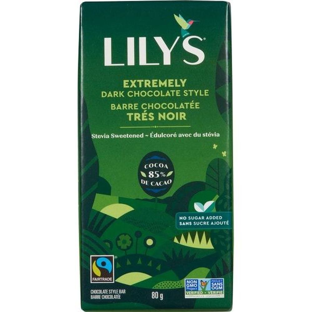 Lily's 85 Percent Cacao Extremely Dark Chocolate Style Bar, 80 G -- 20 Per Case