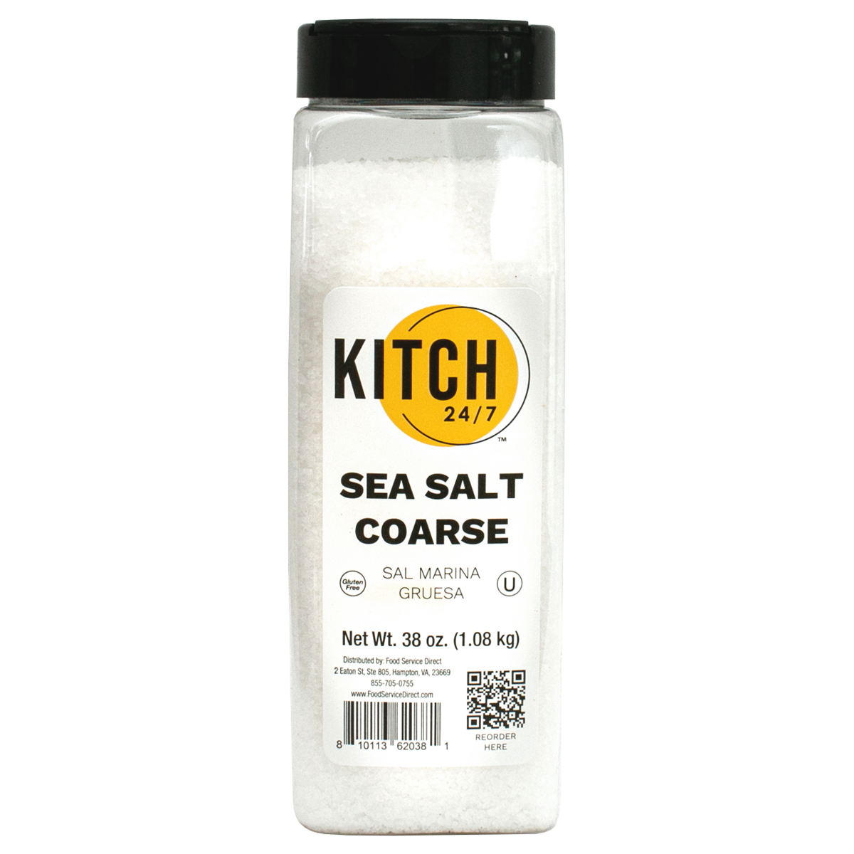 Kitch 24/7 Coarse Sea Salt, 38 Oz