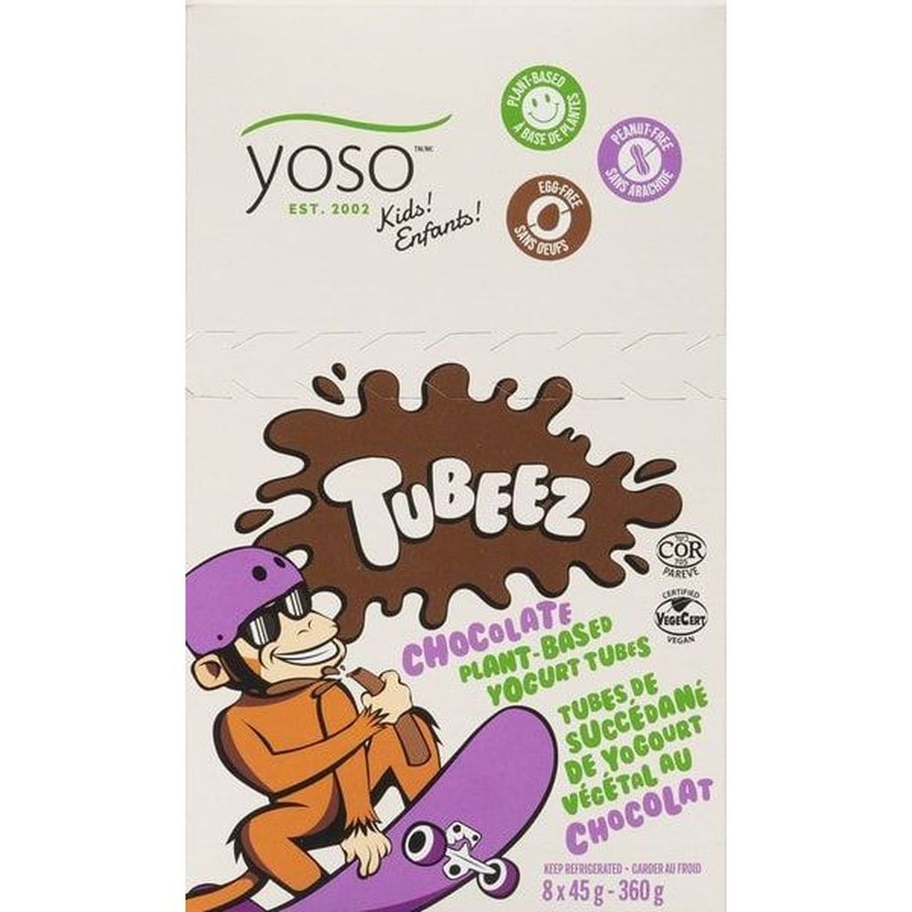 Yoso Tubes De Yaourt Végétal Au Chocolat Tubeez, 45 G -- 6 Par Boîte