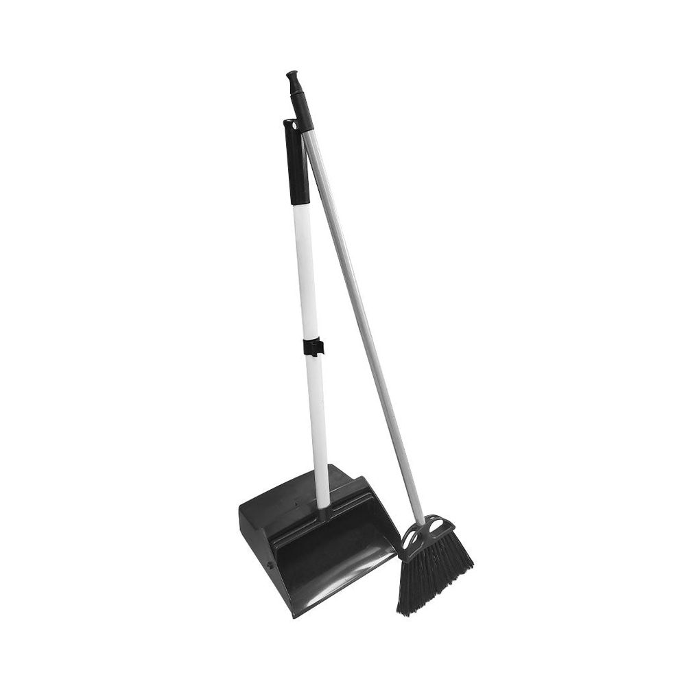 Globe Heavy Duty Lobby Dustpan With Wheels And Lobby Broom - Combo -- 6 Per Case