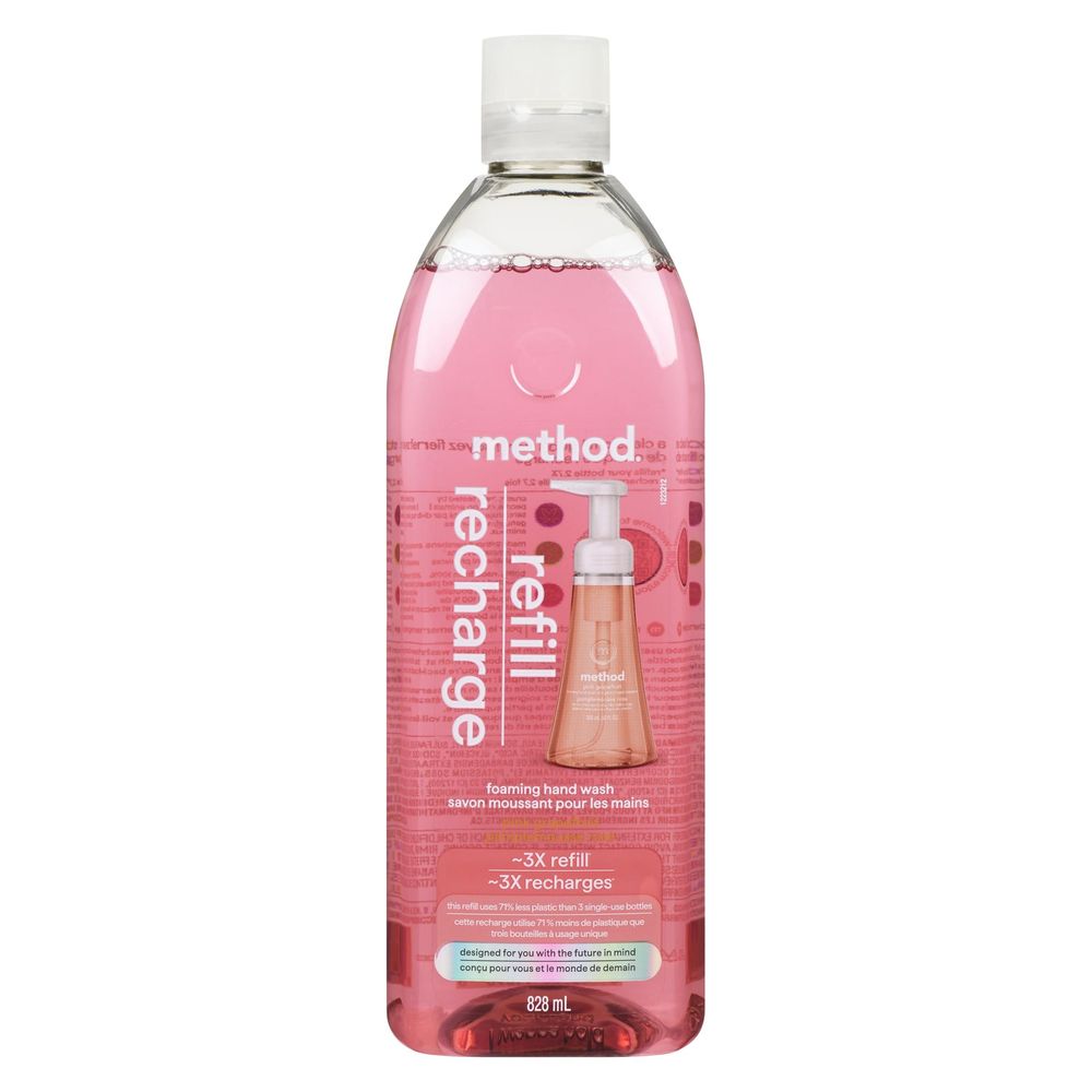 Method Pink Grapefruit Scent Foaming Hand Wash Refill, 828 Ml -- 4 Per Case