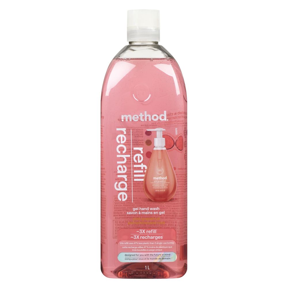 Method Pink Grapefruit Scent Foaming Hand Wash Refill, 1 L -- 4 Per Case