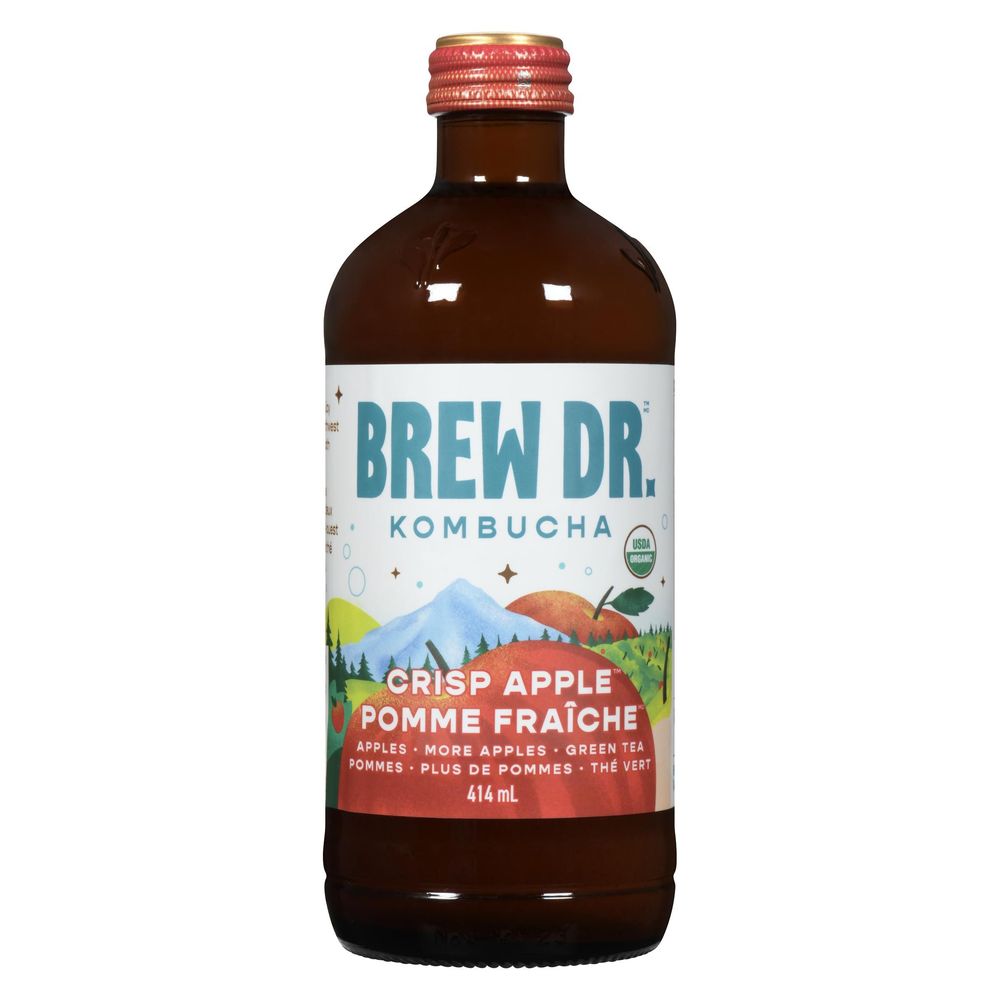 Brew Dr. Organic Crisp Apple Kombucha, 414 Ml -- 12 Per Case