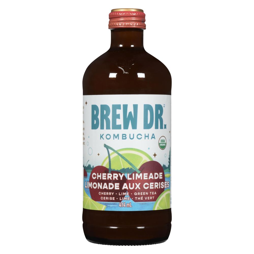 Brew Dr. Organic Cherry Limeade Kombucha, 414 Ml -- 12 Per Case