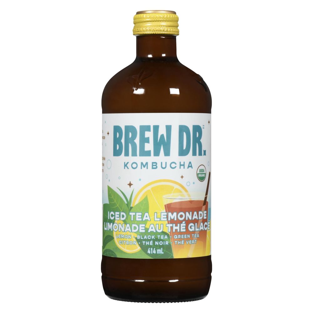 Brew Dr. Organic Iced Tea Lemonade Kombucha, 414 Ml -- 12 Per Case
