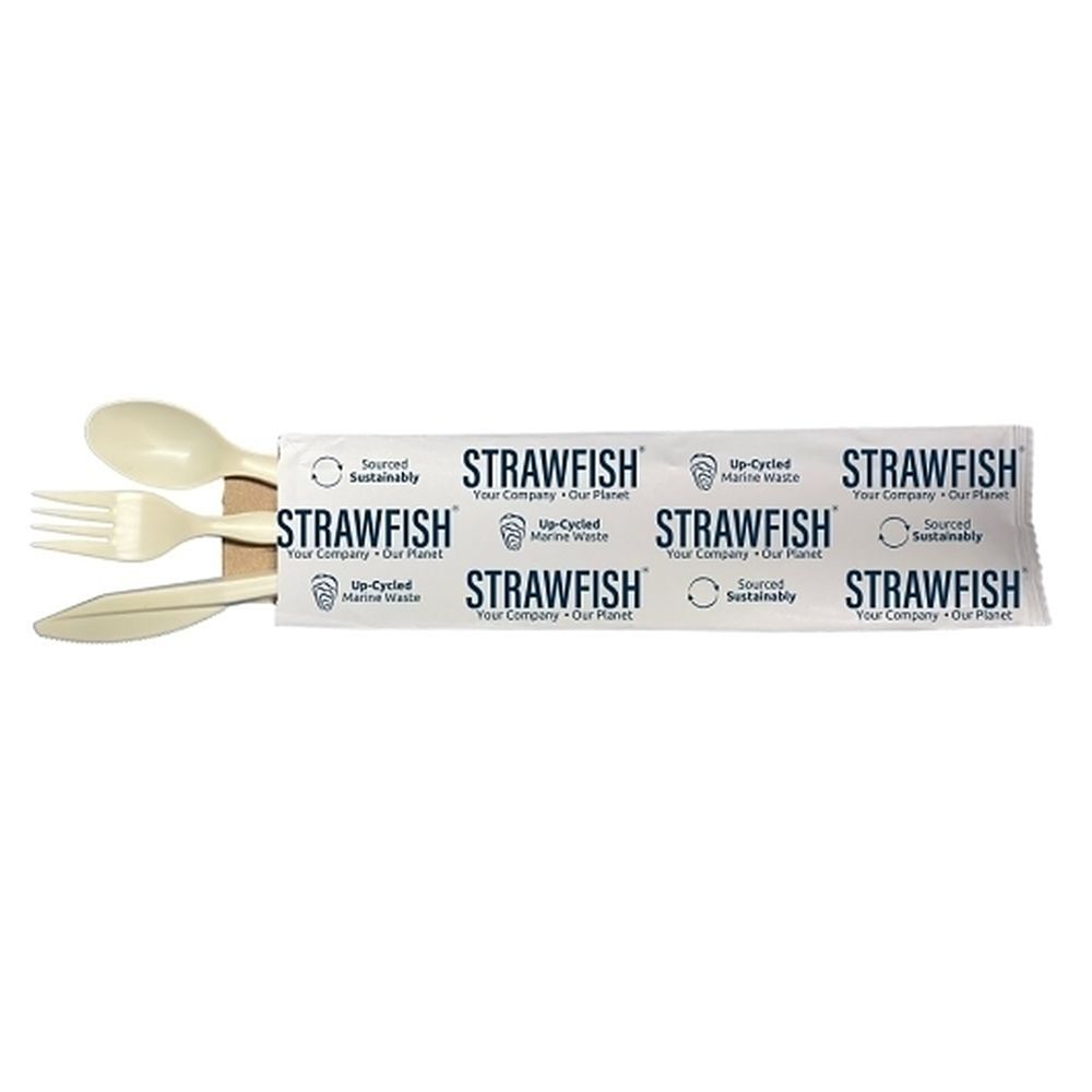 Strawfish Natural Biodegradable 4 Piece Cutlery Kit, 250 Count