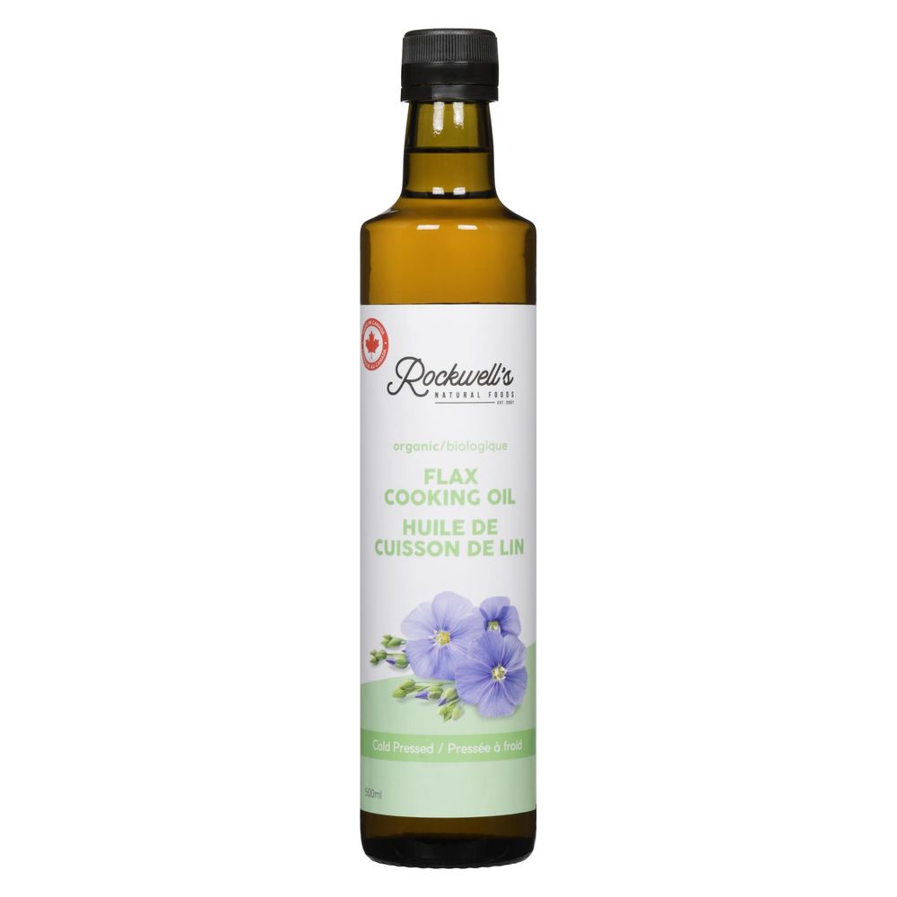 Rockwells Organic Flax Cooking Oil, 500 Ml -- 6 Per Case