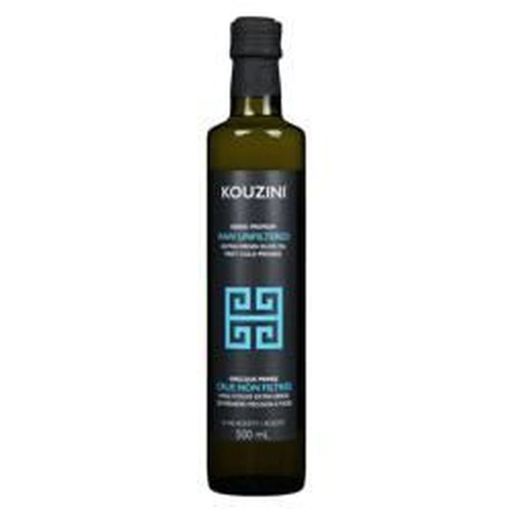 Kouzini Raw Unfiltered Greek Premium Extra Virgin Olive Oil, 500 Ml -- 6 Per Case