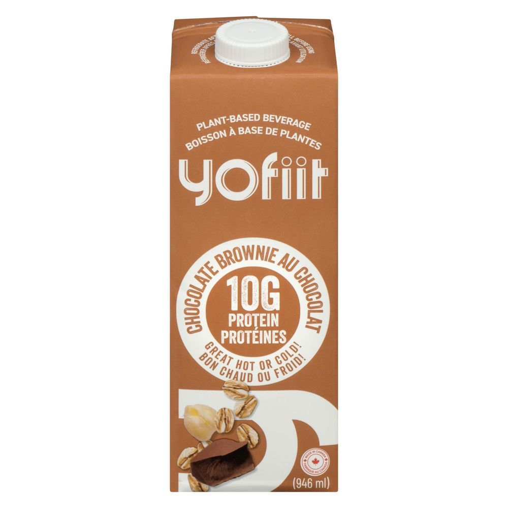 Yofiit Lait De Pois Chiches Riche En Protéines, Saveur Brownie Au Chocolat, 946 Ml – 12 Par Caisse