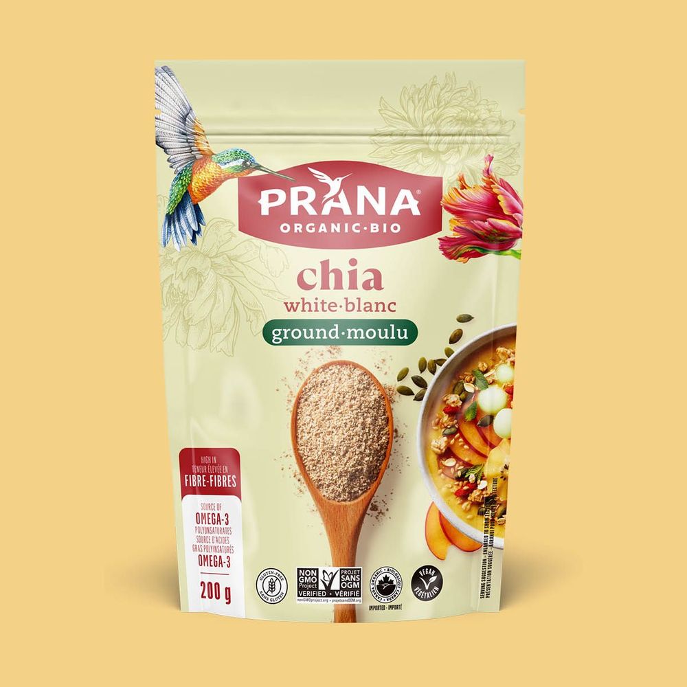 Prana Organic Ground White Chia Seeds, 200 G -- 6 Per Case